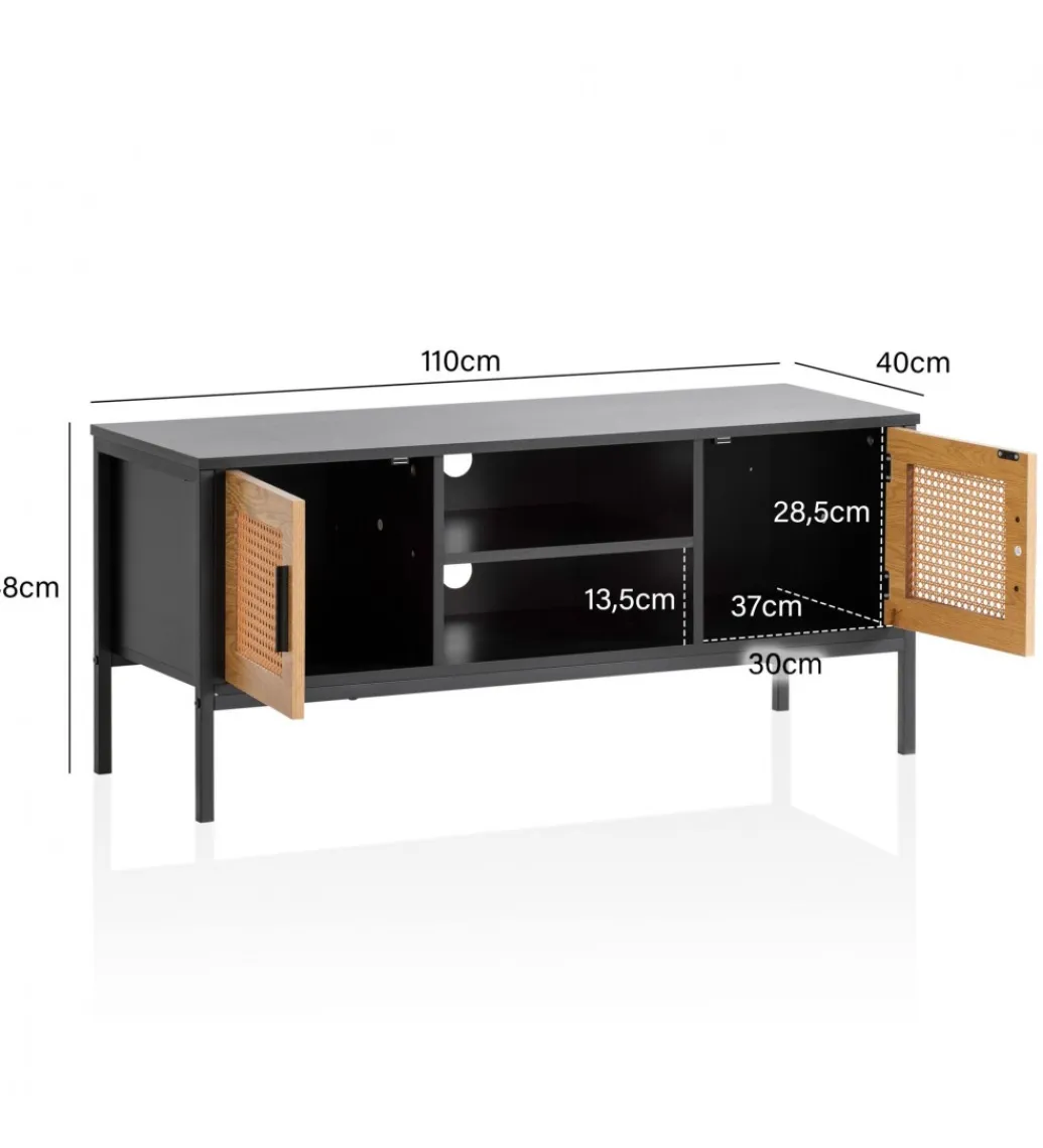 WOHNLING, GERMANY Stolik pod TV Ambert 110 cm czarny