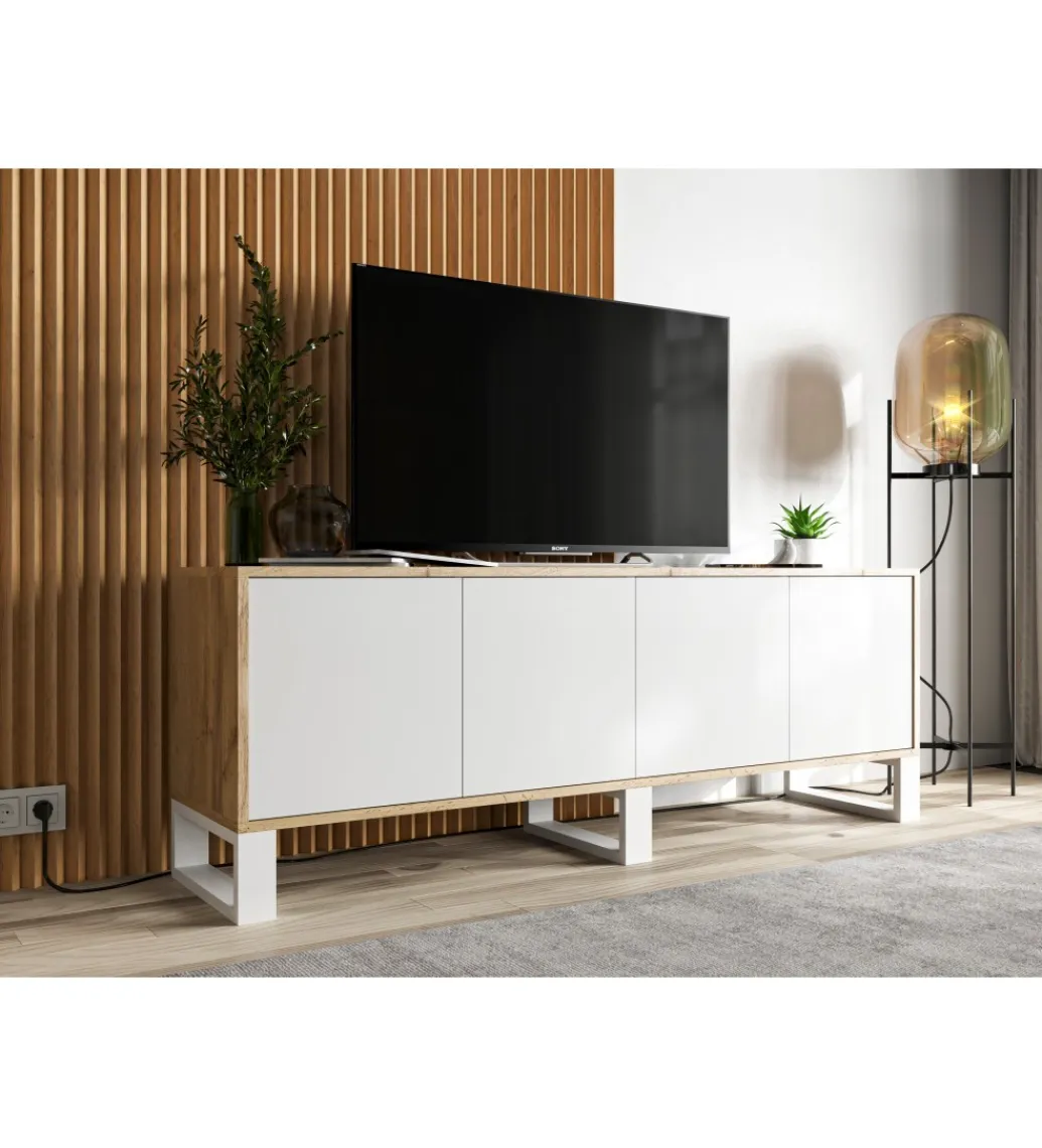 Polski Design ML Stolik pod Tv Apollo B III 150 cm biały