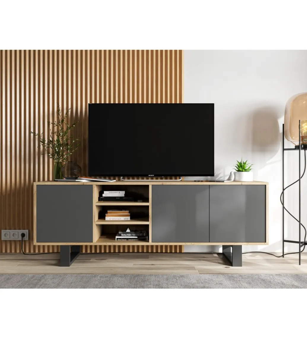 Polski Design ML Stolik pod Tv Apollo II 150 cm antracytowy