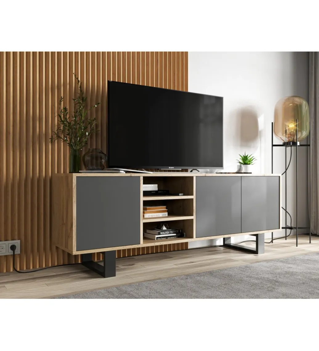 Polski Design ML Stolik pod Tv Apollo II 150 cm antracytowy