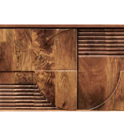 Invicta Interior - przedsprzedaż Stolik pod TV ART DECO 200 cm drewno mango brązowy