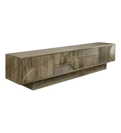 Invicta Interior Stolik pod TV ART DECO 200 cm drewno mango szary