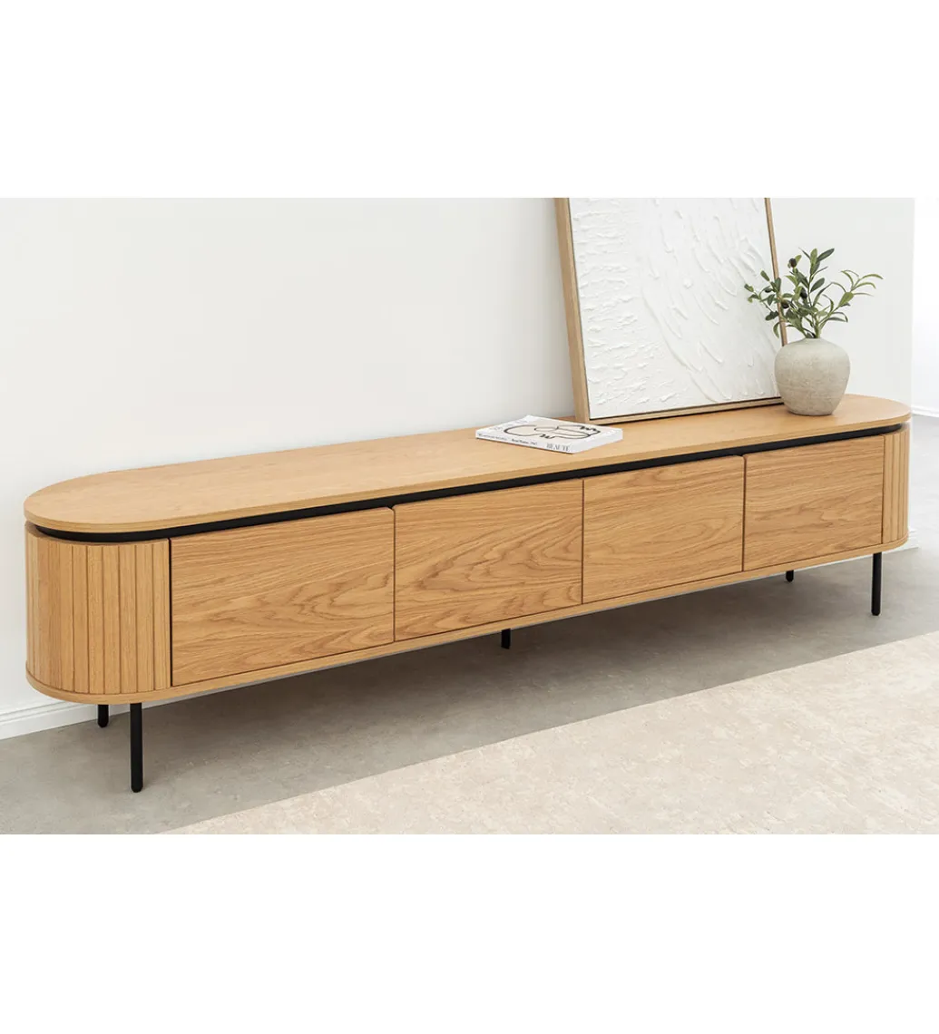Invicta Interior Stolik pod TV ATELIER 200 cm kolor naturalnego dębu