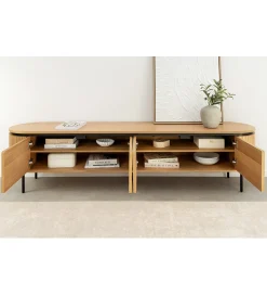 Invicta Interior Stolik pod TV ATELIER 200 cm kolor naturalnego dębu