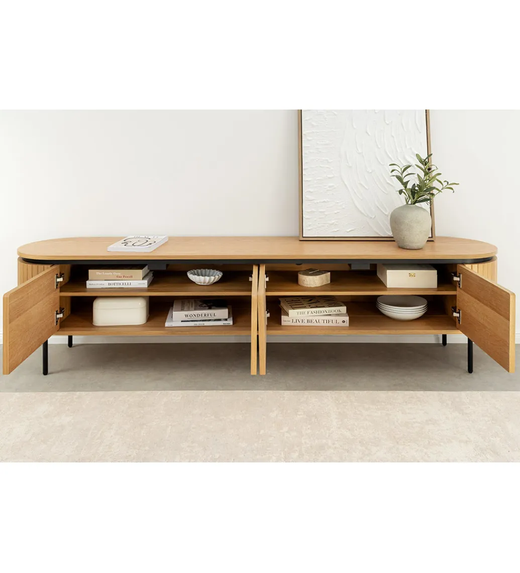 Invicta Interior Stolik pod TV ATELIER 200 cm kolor naturalnego dębu