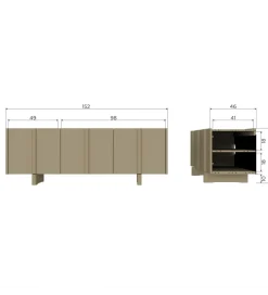 WOOOD Stolik pod TV BASU 152 cm drewno sosny moss