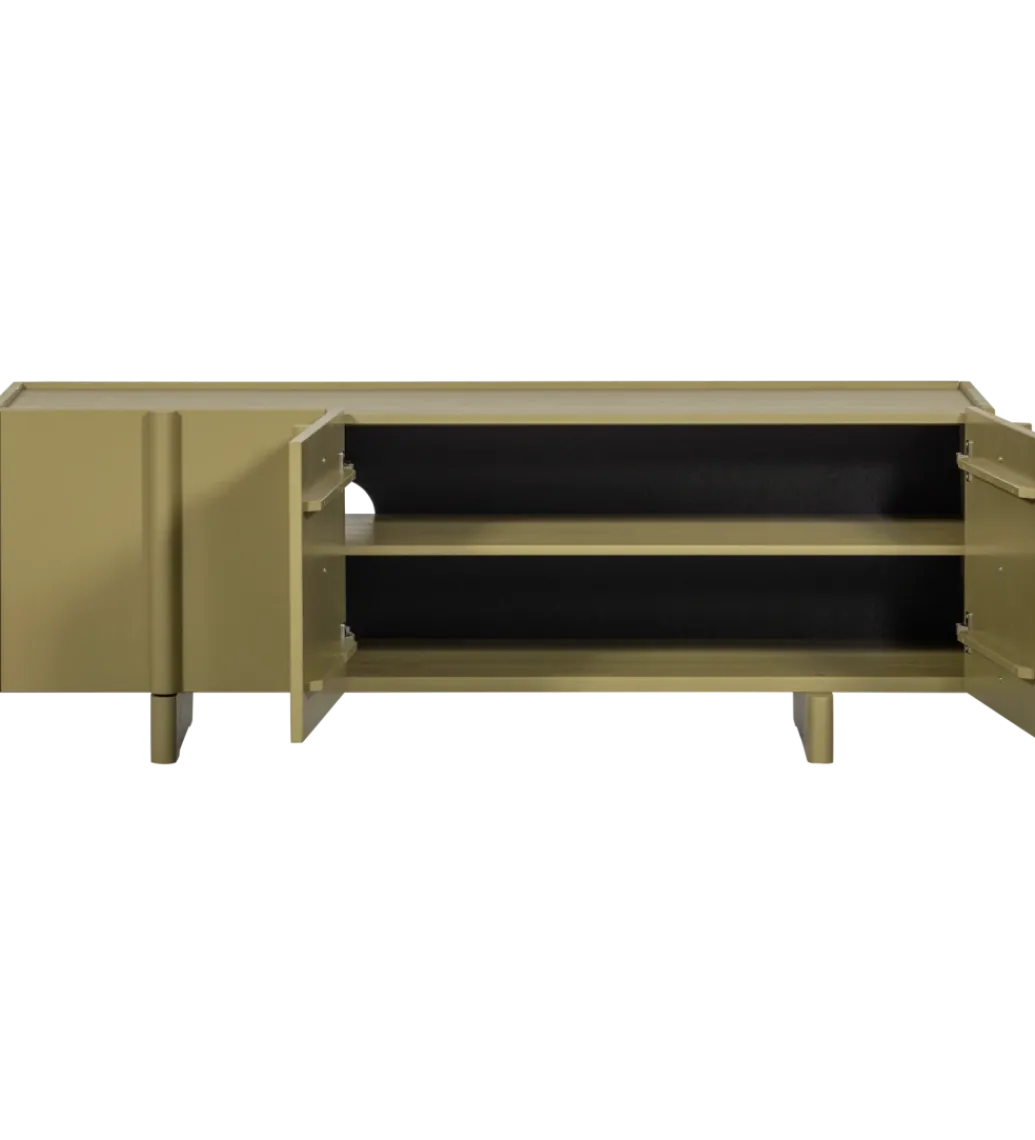 WOOOD Stolik pod TV BASU 152 cm drewno sosny moss