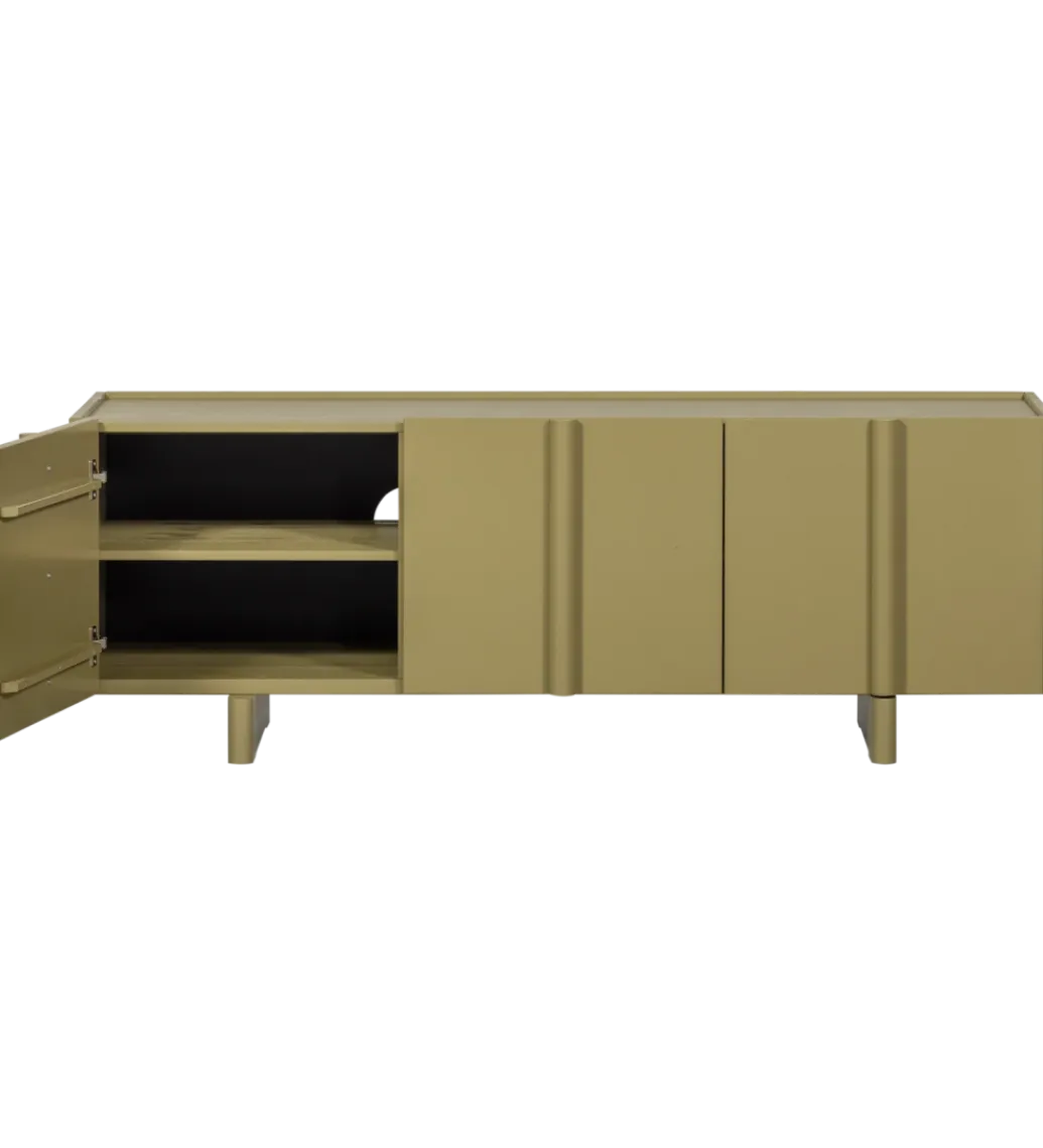 WOOOD Stolik pod TV BASU 152 cm drewno sosny moss