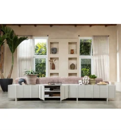 WOOOD Stolik pod TV BASU 152 cm drewno sosny dust