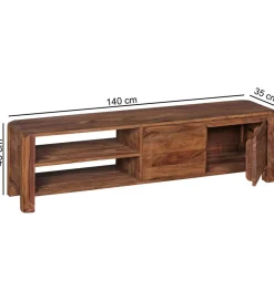 WOHNLING, GERMANY Stolik pod TV BOHA 140 cm drewno sheesham