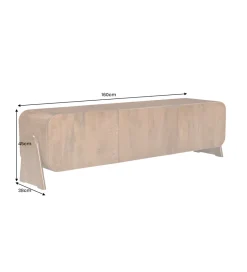 Invicta Interior Stolik pod TV BRASIL 160 cm drewno mango brązowy