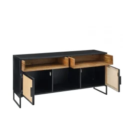 J-Line Stolik pod TV CANE PANE 122 cm czarno naturalna