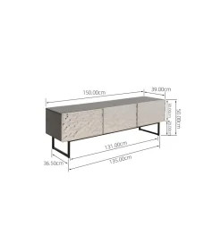 KARE Stolik pod TV CARINO 150 cm srebrna