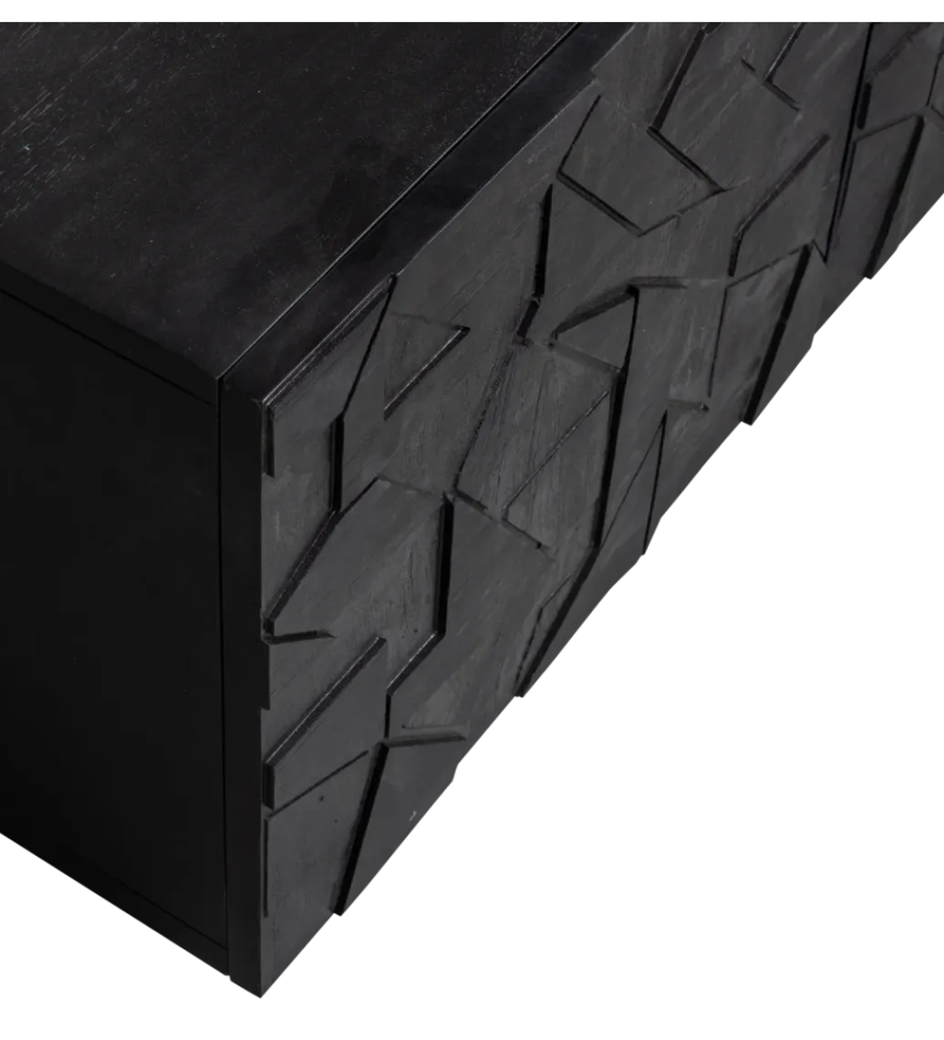 WOOOD Stolik pod TV COUNTER 160 cm drewno mango czarna