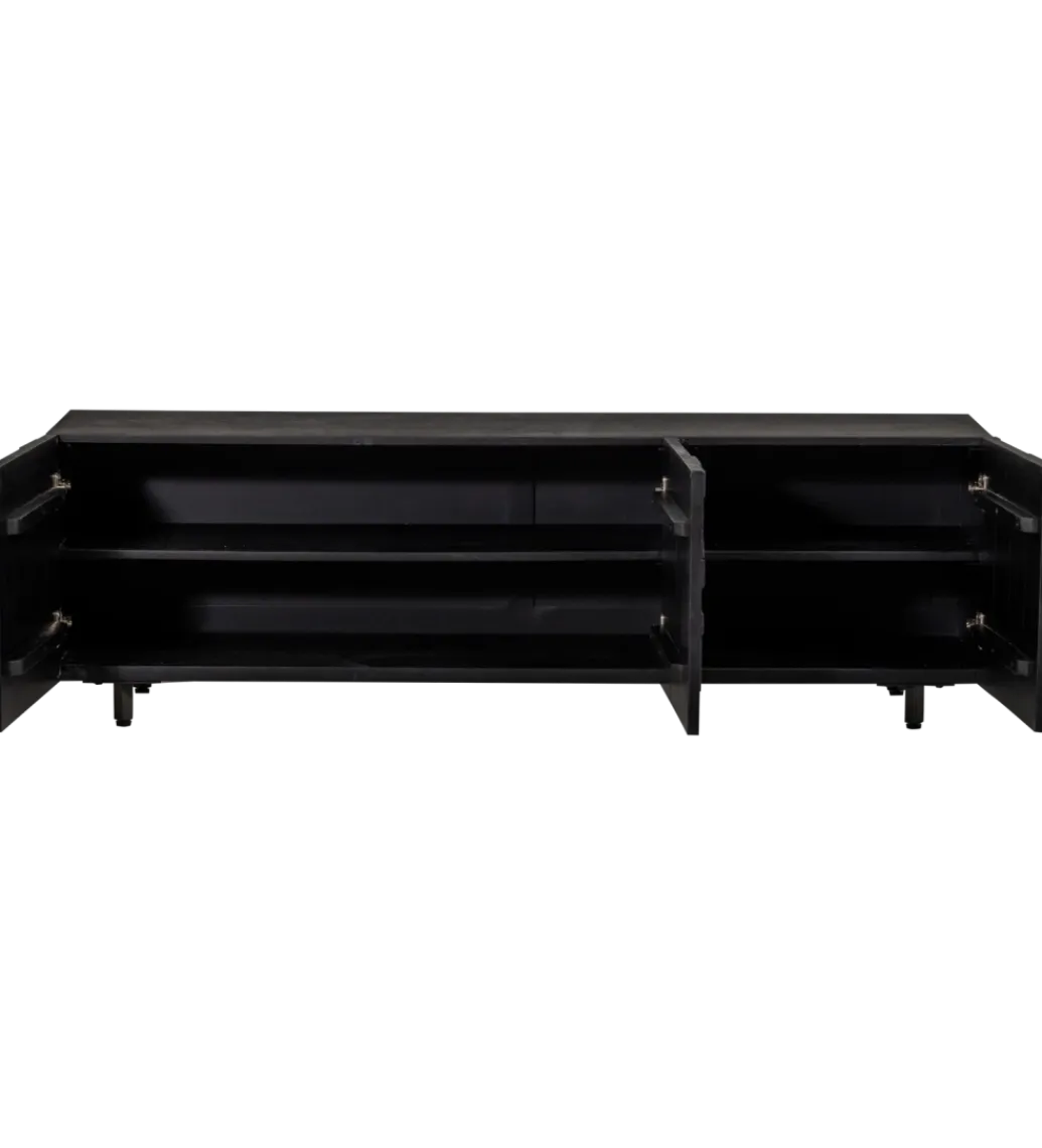 WOOOD Stolik pod TV COUNTER 160 cm drewno mango czarna