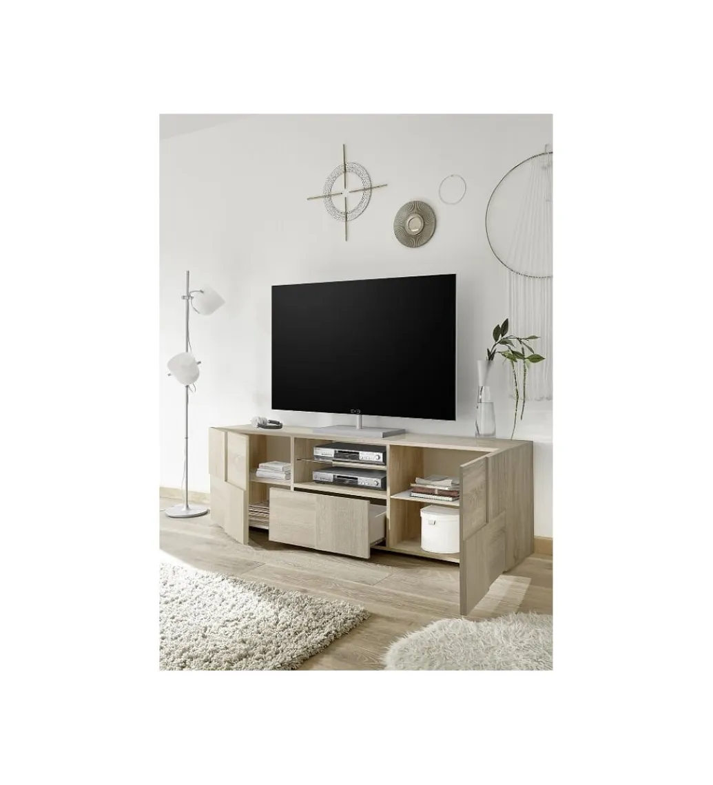 MCA Linia Włoska Stolik pod TV DAMA 181 cm w kolorze dąb sonoma