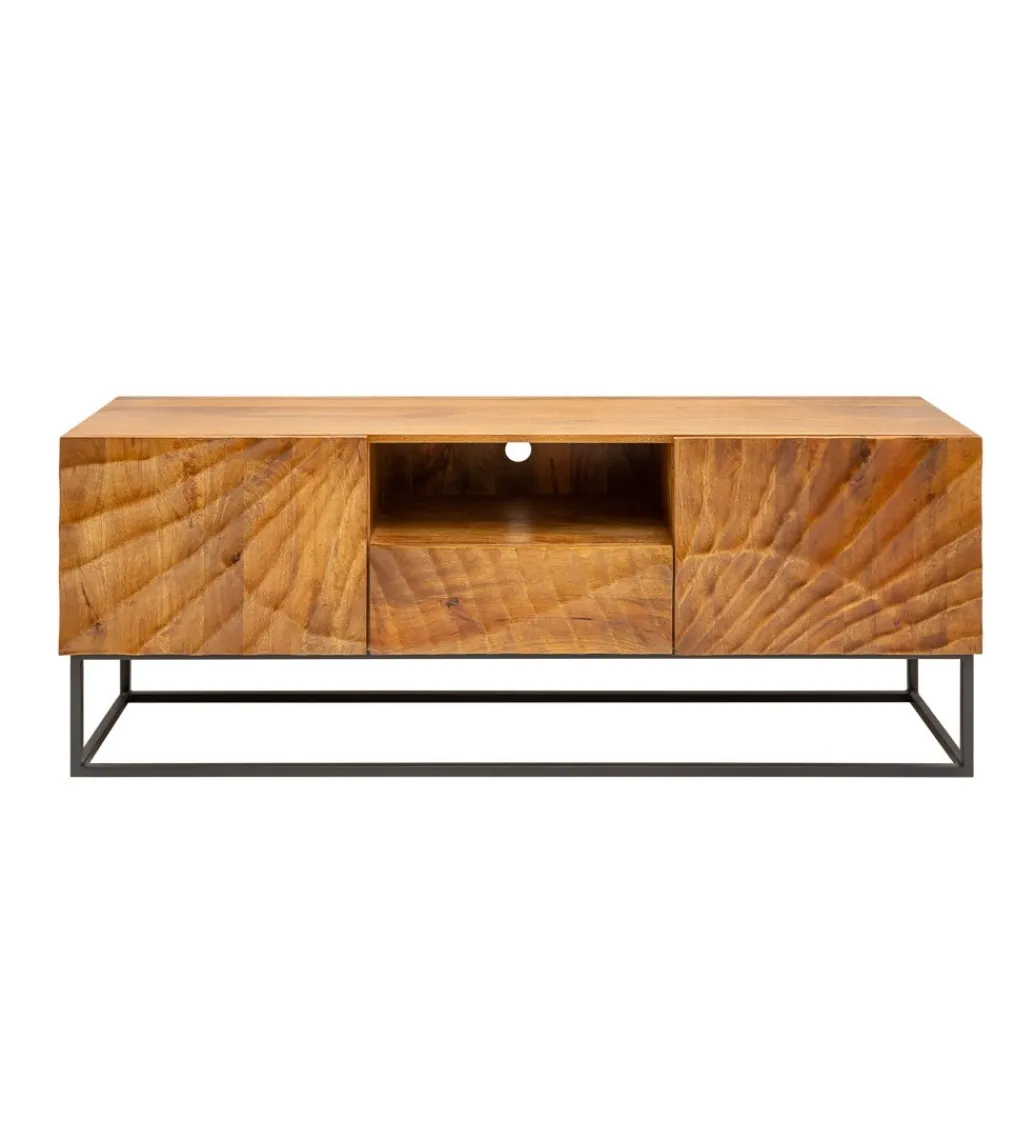 Invicta Interior Stolik pod TV DAVIDE Scorpion 160 Cm drewno mango brąz