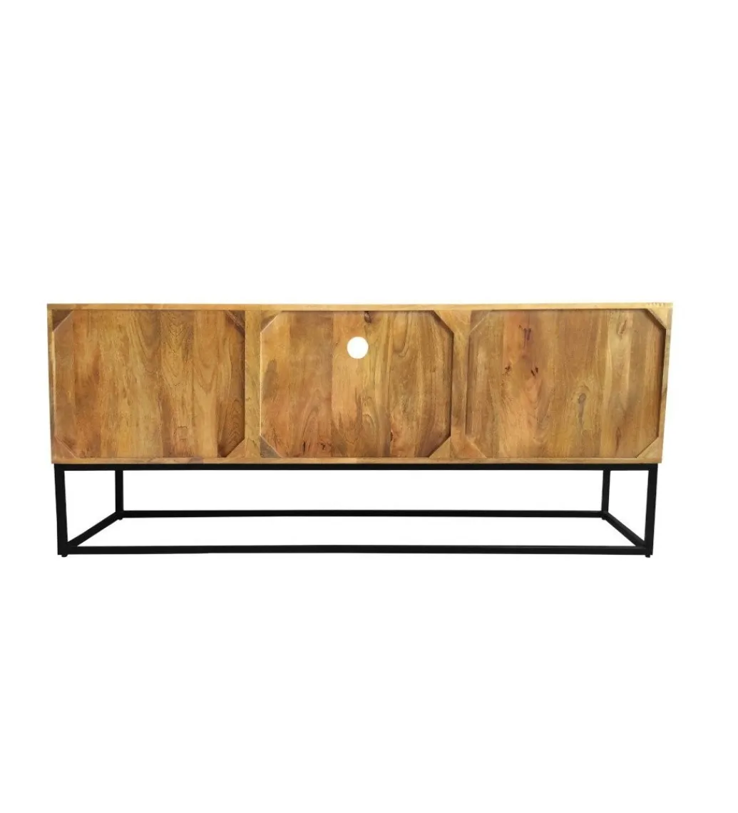 Invicta Interior Stolik pod TV DAVIDE Scorpion 160 Cm drewno mango brąz