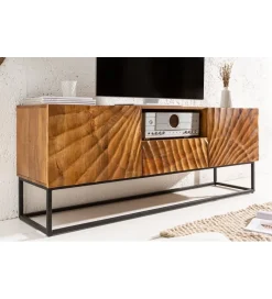Invicta Interior Stolik pod TV DAVIDE Scorpion 160 Cm drewno mango brąz