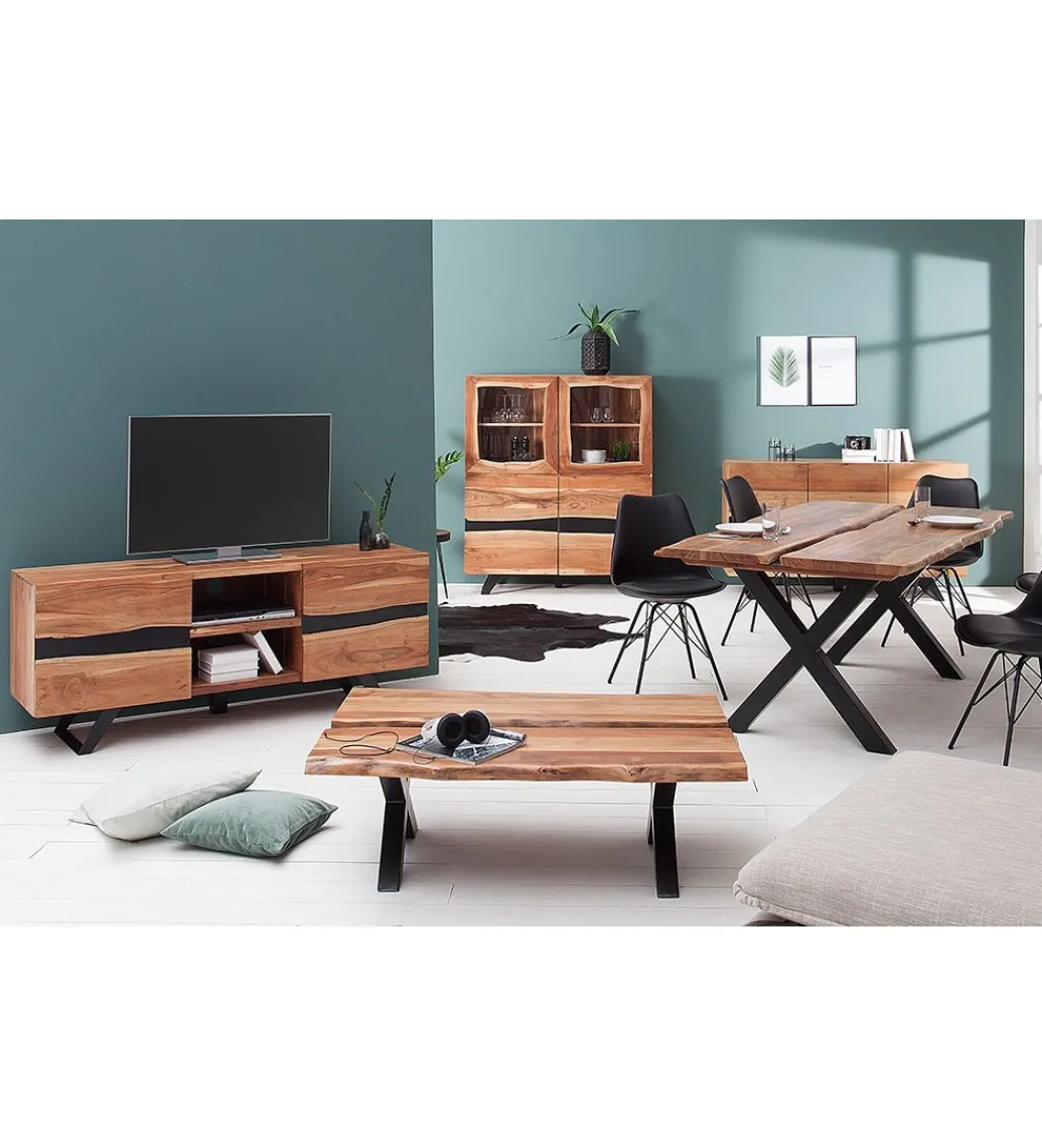 Invicta Interior Stolik pod TV EUFRAT Amazonas 160 cm drewno akacja