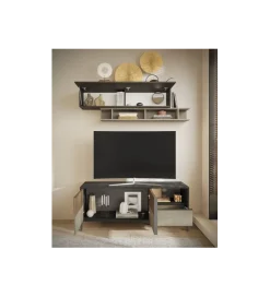 MCA Linia Włoska Stolik pod TV EVEREST 156 cm brązowo beżowy