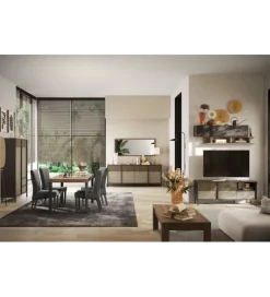 MCA Linia Włoska Stolik pod TV EVEREST 156 cm brązowo beżowy