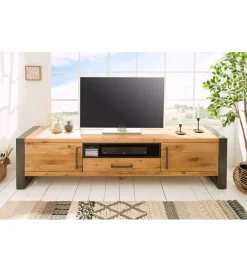 Invicta Interior Stolik pod TV FACTORY Thor 200 cm drewno dąb dziki