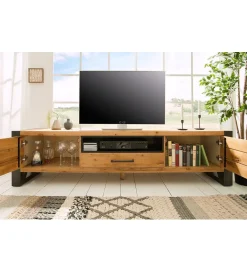 Invicta Interior Stolik pod TV FACTORY Thor 200 cm drewno dąb dziki