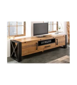 Invicta Interior Stolik pod TV FACTORY Thor 200 cm drewno sosna