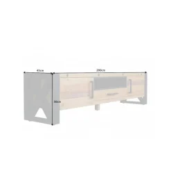 Invicta Interior Stolik pod TV FACTORY Thor 200 cm drewno sosna