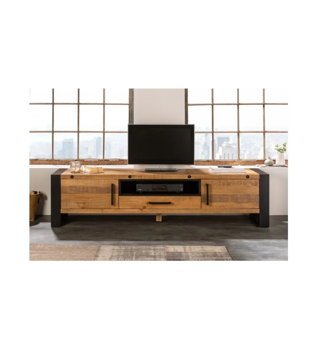 Invicta Interior Stolik pod TV FACTORY Thor 200 cm drewno sosna