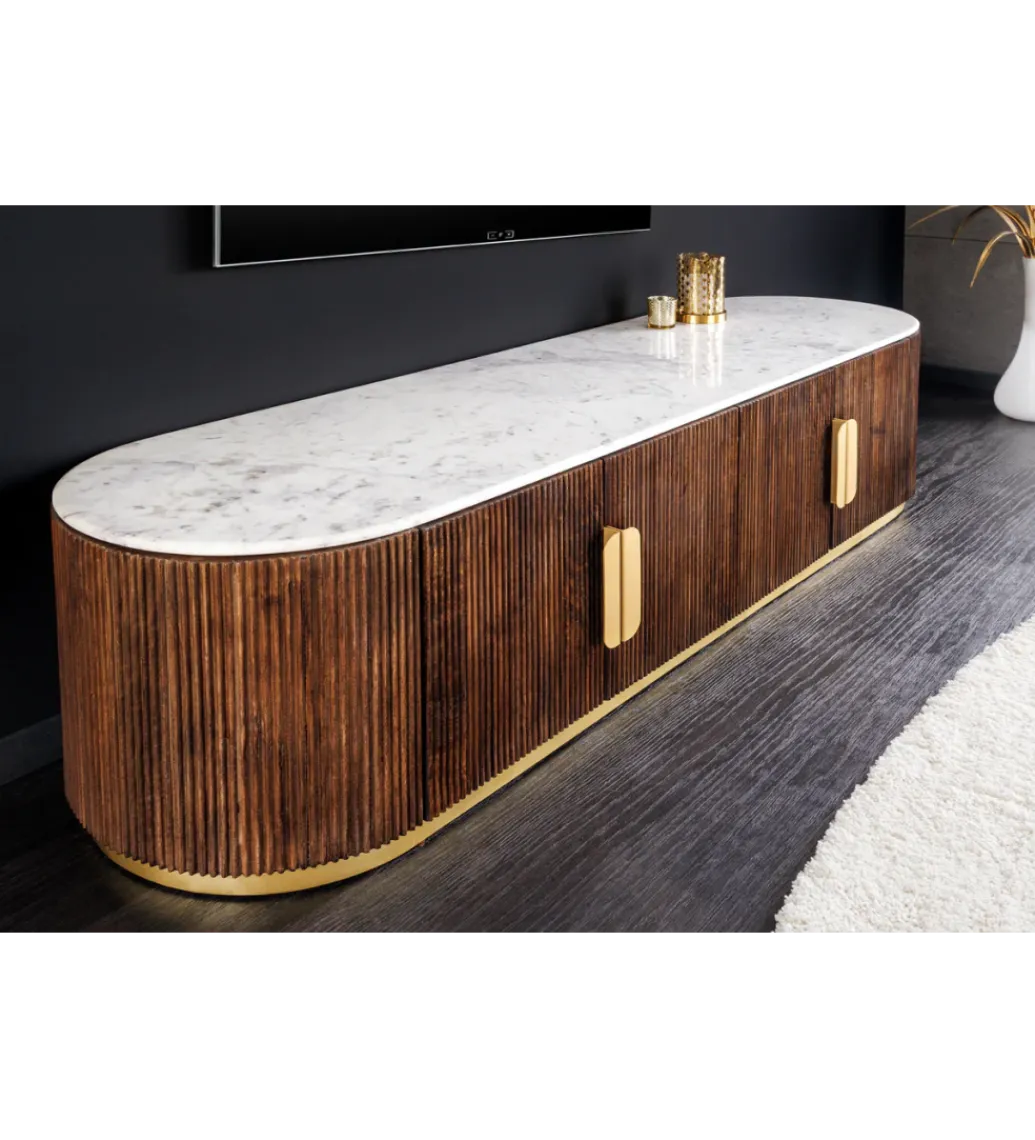 Invicta Interior Stolik pod TV GATSBY 170 cm drewno mango brązowy