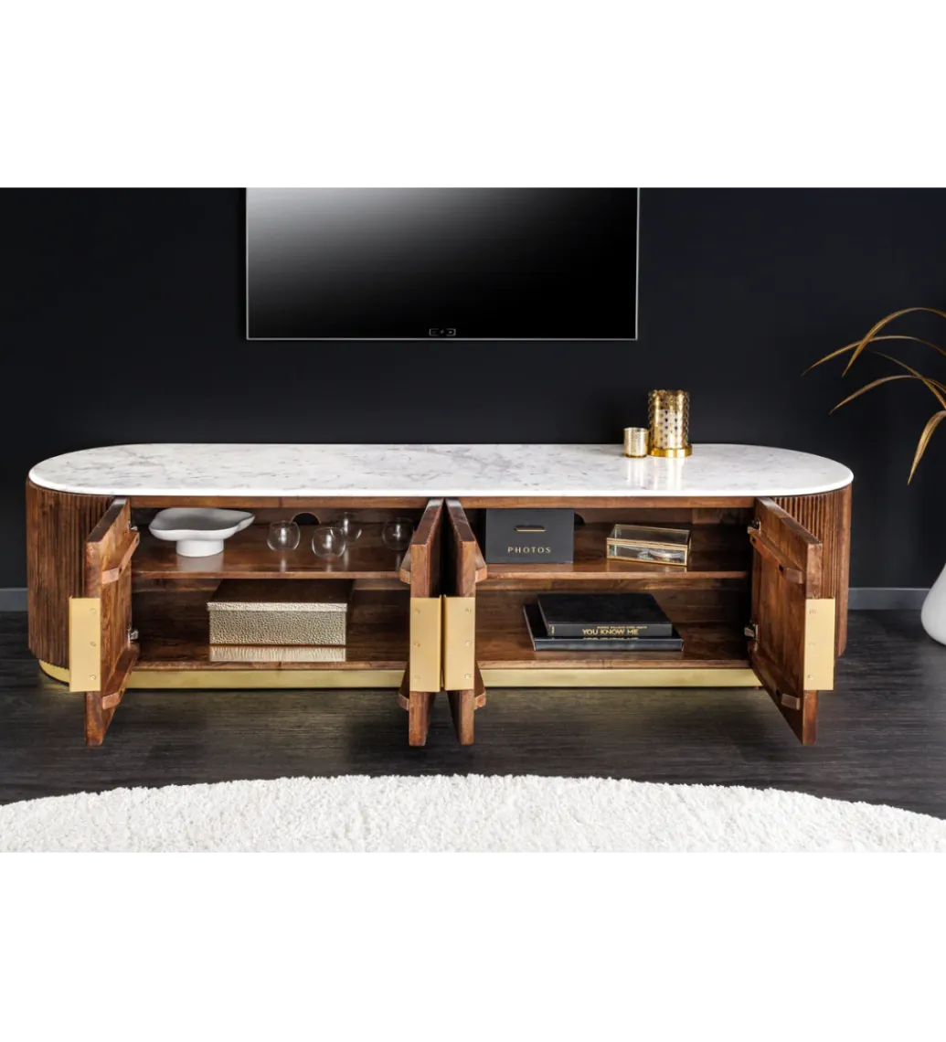 Invicta Interior Stolik pod TV GATSBY 170 cm drewno mango brązowy