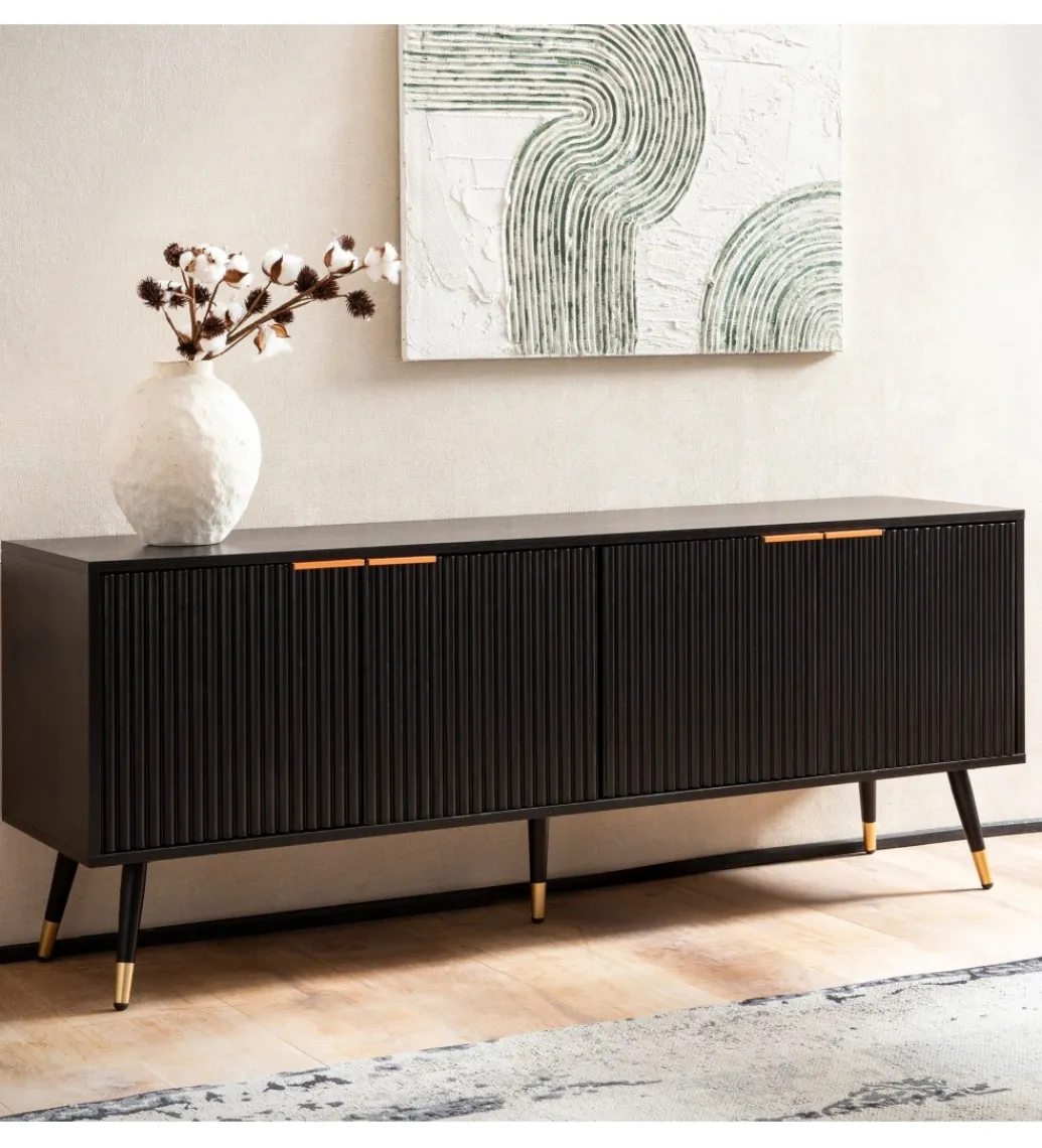 WOHNLING, GERMANY Stolik pod TV GLIMER 150 cm czarny