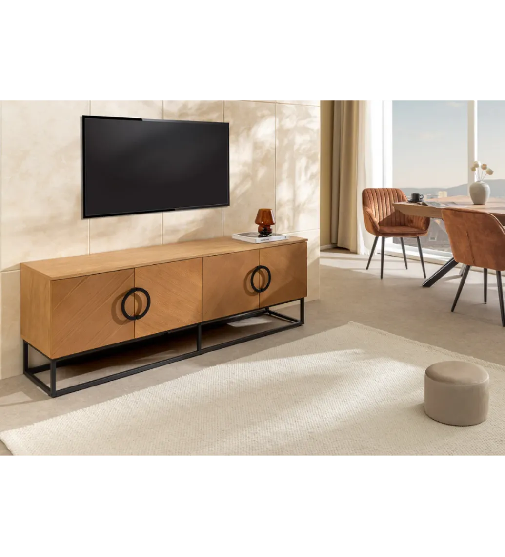 Invicta Interior Stolik pod TV GRANDEZZA 180 cm kolor drewna dębu