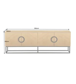 Invicta Interior Stolik pod TV GRANDEZZA 180 cm kolor drewna dębu