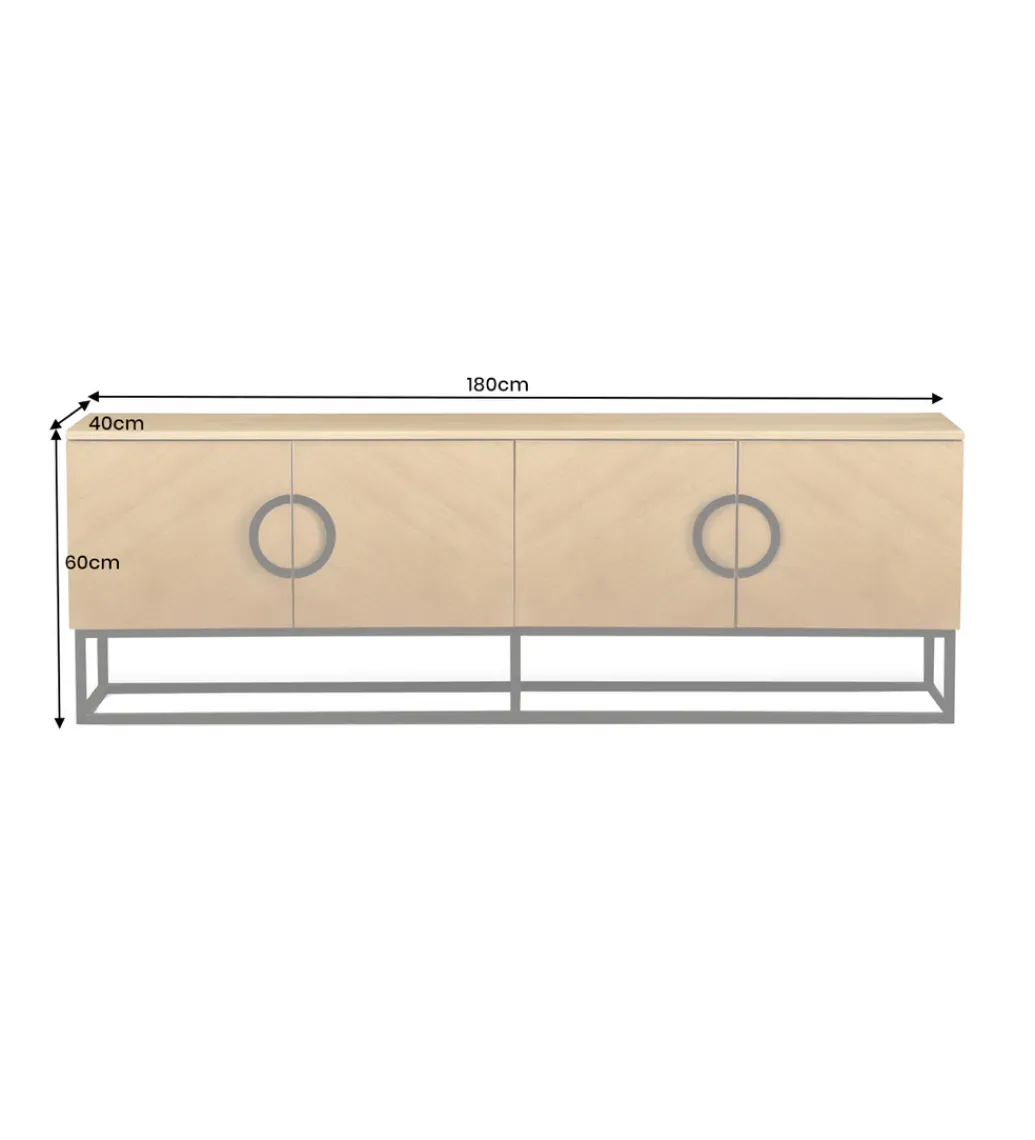 Invicta Interior Stolik pod TV GRANDEZZA 180 cm kolor drewna dębu