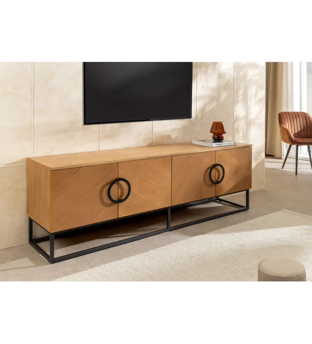 Invicta Interior Stolik pod TV GRANDEZZA 180 cm kolor drewna dębu