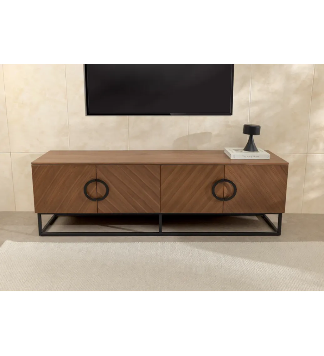 Invicta Interior Stolik pod TV GRANDEZZA 180 cm kolor drewno orzecha