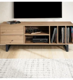 WOHNLING, GERMANY Stolik pod TV GRASSE 150 cm w optyce dębu