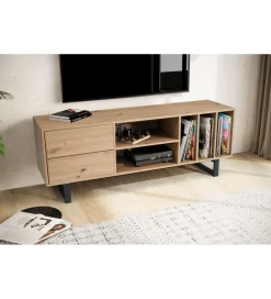 WOHNLING, GERMANY Stolik pod TV GRASSE 150 cm w optyce dębu