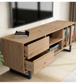 WOHNLING, GERMANY Stolik pod TV GRASSE 150 cm w optyce dębu
