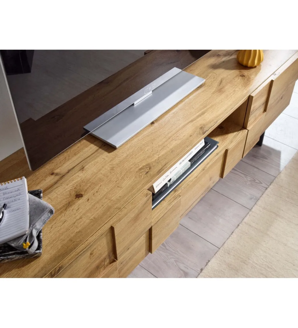 WOHNLING, GERMANY Stolik pod Tv GROSSETO 160 cm w kolorze dąb