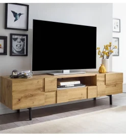 WOHNLING, GERMANY Stolik pod Tv GROSSETO 160 cm w kolorze dąb