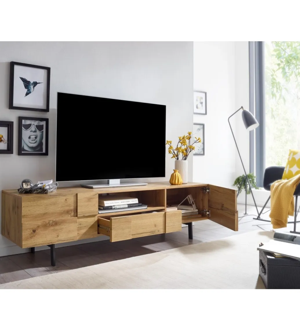 WOHNLING, GERMANY Stolik pod Tv GROSSETO 160 cm w kolorze dąb
