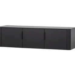 WOOOD Stolik pod TV GUNNAR 154 cm drewno sosny czarny mat