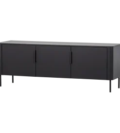 WOOOD Stolik pod TV GUNNAR 154 cm drewno sosny czarny mat