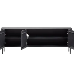WOOOD Stolik pod TV GUNNAR 154 cm drewno sosny czarny mat