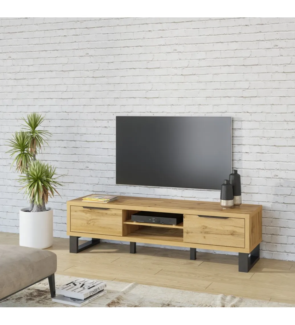 Helvetia Stolik pod Tv Halle 180 cm w optyce dąb wotan