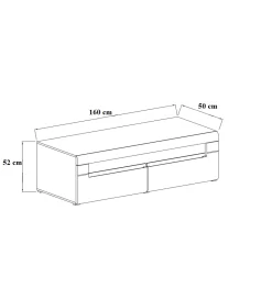 Helvetia Stolik pod Tv HEKTOR WM 160 cm antracytowy